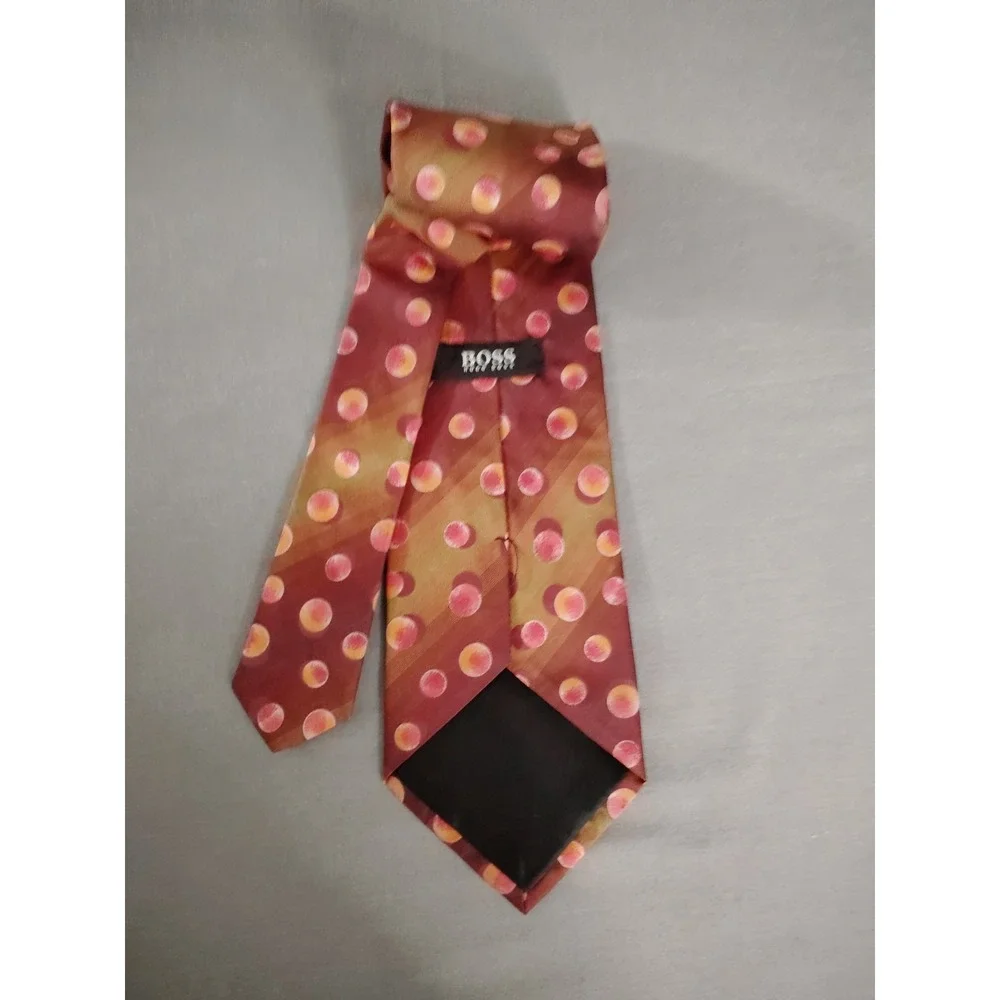 Hugo Boss Silk Tie Men Rainbow Ombre Abstract Made in Italy 57